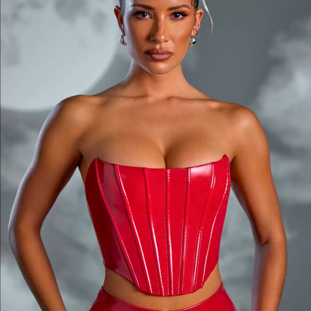 Red Oh polly corset top. Used once.